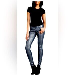 MOTHER The Looker Stone Blue Glimmer Skinny Jeans